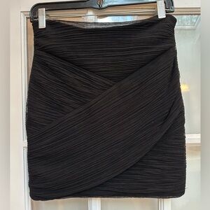 BCBGMAXAZRIA Black Organza Tulle Mesh Crossover Bodycon Goth Punk Skirt Size S